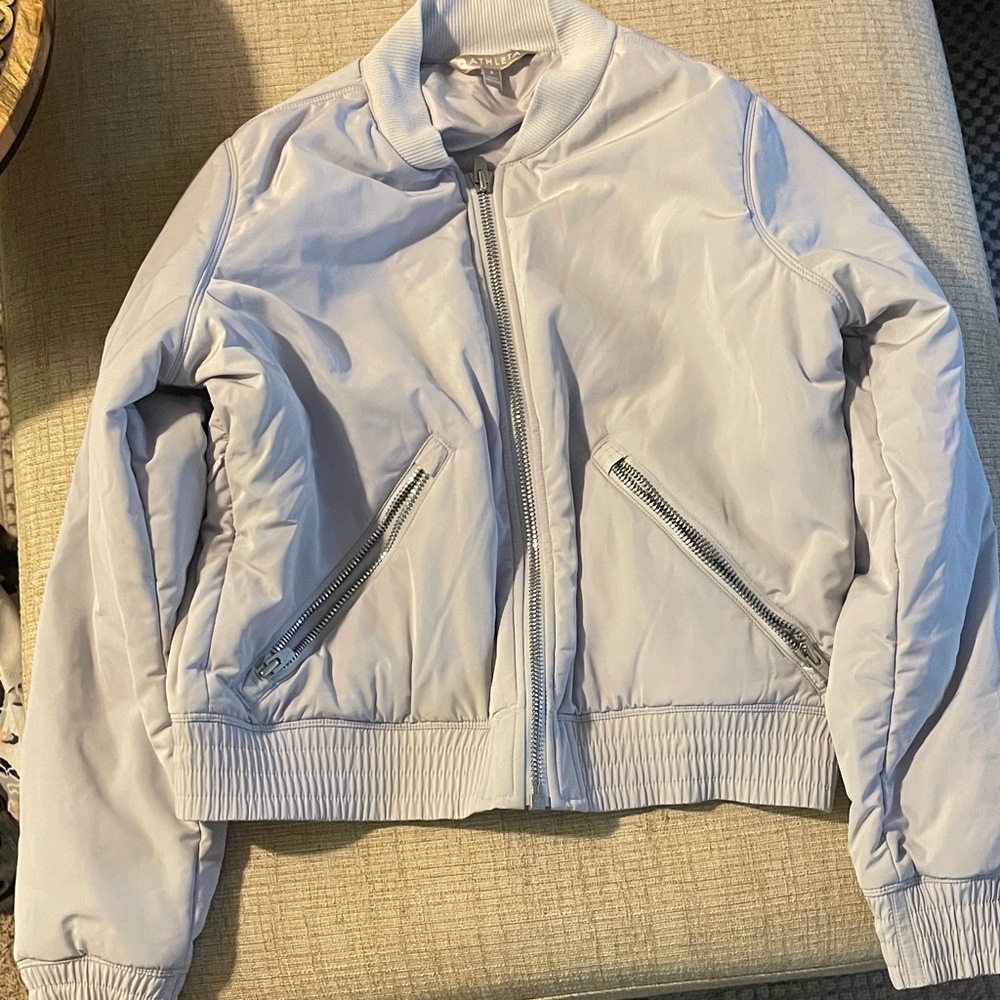 Women's Athleta Light Gray Bomber Jacket